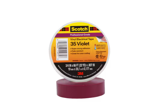 Scotch® 35 Vinyl-Elektro-Isolierband, Lila, 19 mm x 20 m, 0,18 mm