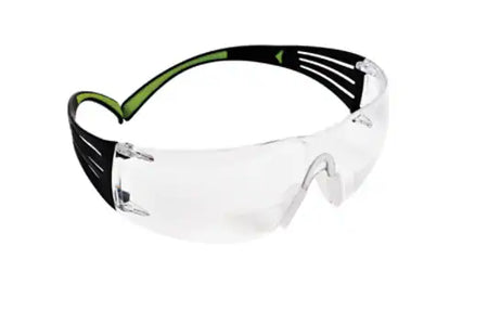 3M™ SecureFit™ 400 Schutzbrille mit Lesehilfe, schwarz/grüner Rahmen, kratzfest/antibeschlag, klar, +1,5 Dioptrien, SF415AS/AF-EU, 20/Box