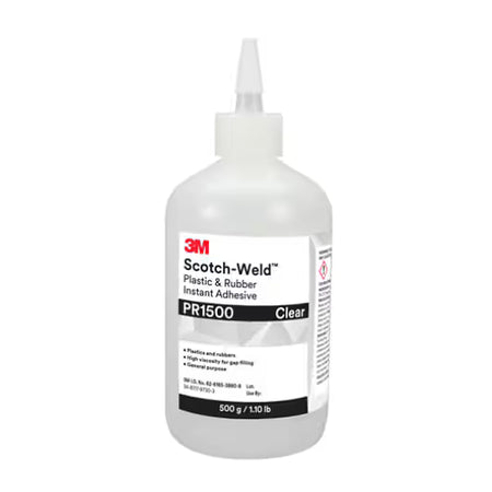 3M™ Scotch-Weld™ Kunststoff- und Gummi-Sekundenklebstoff PR1500, transparent, 500 g