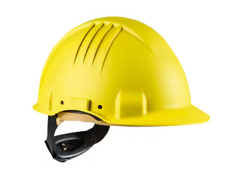 3M™ Schutzhelm für hohe Temperaturen, Ratschenverschluss, unbelüftet, 1000 V dielektrisch, Lederschweißband, gelb, G3501M-GU
