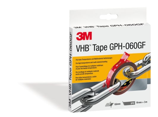 3M™ VHB™ Klebeband GPH-060GF, Grau, 19 mm x 3 m, 0.6 mm, Kleinrolle