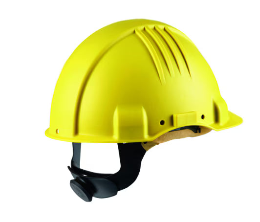 3M™ Schutzhelm für hohe Temperaturen, Ratschenverschluss, unbelüftet, 1000 V dielektrisch, Lederschweißband, gelb, G3501M-GU