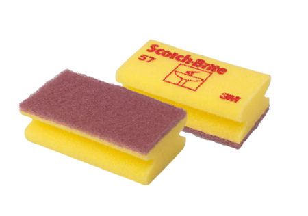 Scotch-Brite™ Scheuerschwämme für empfindliche Oberflächen 57, Gelb, 70 mm x 130 mm, 10/Pack