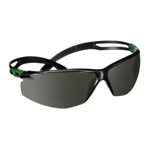 3M™ SecureFit™ 500 Schutzbrille, grün/schwarzer Rahmen, kratzfest+ (K), IR 3.0 graue Scheiben, SF530ASP-GRN-EU, 20 Stück/Karton