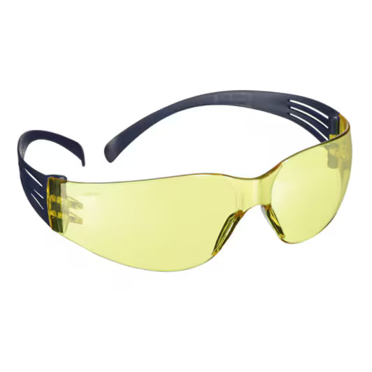 3M™ SecureFit™ 100 Schutzbrille, blaue Fassung, kratz-/beschlagfrei, bernsteinfarbene Gläser, SF103AF-BLU-EU, 20/Karton