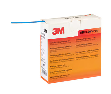 3M™ HSR 3000 Dünnwandiger Warmschrumpfschlauch auf Kleinrolle, Blau, 3/1 mm, 10 m, Spenderkarton