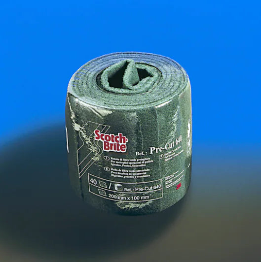 Scotch-Brite™ Mehrzweck-Reinigungspads 640, Grün, 200 mm x 4 m, 1 Stück/Packung, 6 Packungen/Karton