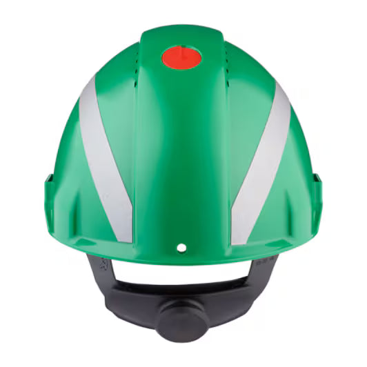 3M™ Schutzhelm, Uvicator, Ratschenverstellung, Belüftung, reflektierend, Kunststoff-Schweißband, Grün, G3000NUV-R-GP