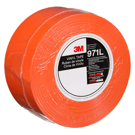 3M™ Langlebiges Bodenmarkierungsband 971L, Orange, 76.2 mm x 33 m, 0.43 mm, einzeln verpackt, praktisch verpackt