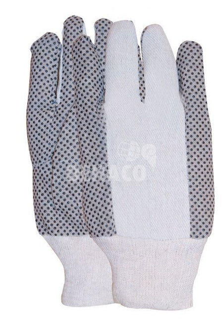Baumwollhandschuh Polkadot mit PVC-Noppen Kategorie I Größe 10 pro Paar