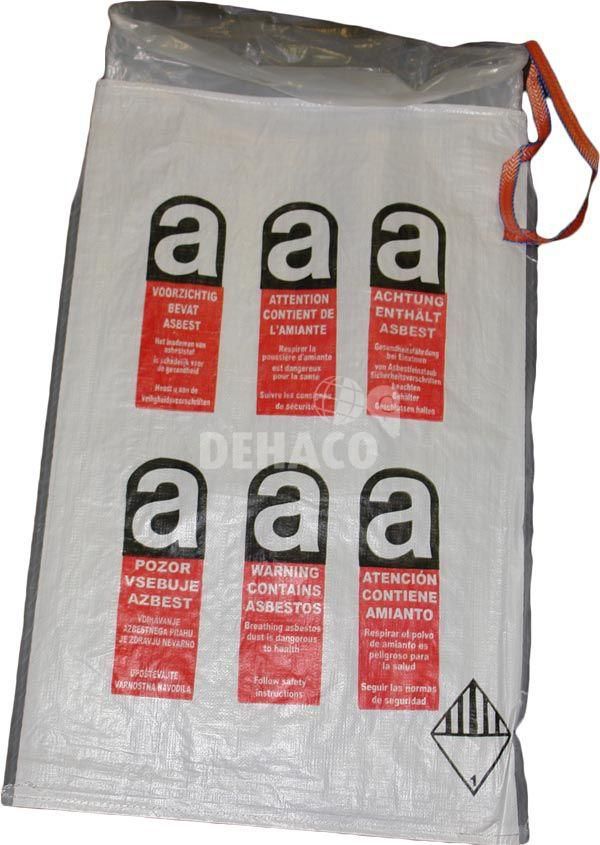 Mini-Asbestbigbag 80x120 cm mit A-Logo und 1 x Inliner 70 mµ