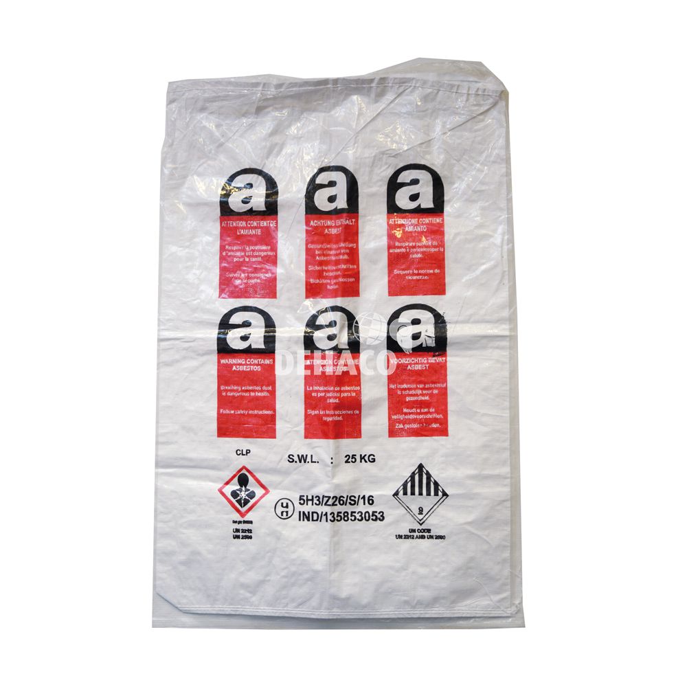 Minibags Asbest 80x120 cm mit A-Logo + 1x Inlet vernäht
