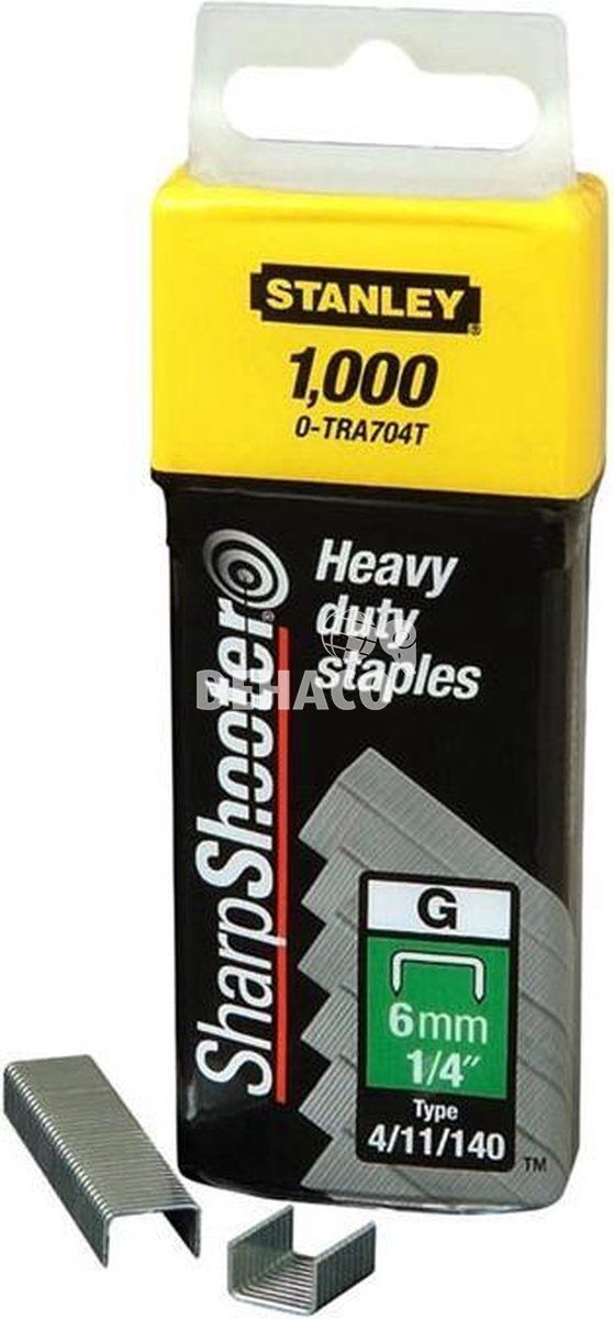 Stanley-Klammern 8 mm für Handtacker, 1000 Stück