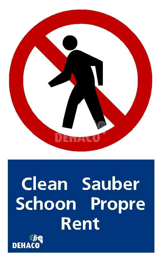 Aufkleber „Sauberer Raum“ 190x310 mm