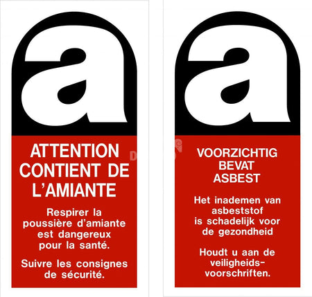 Aufkleber „Asbest“ 25x50 mm pro 100 Stück