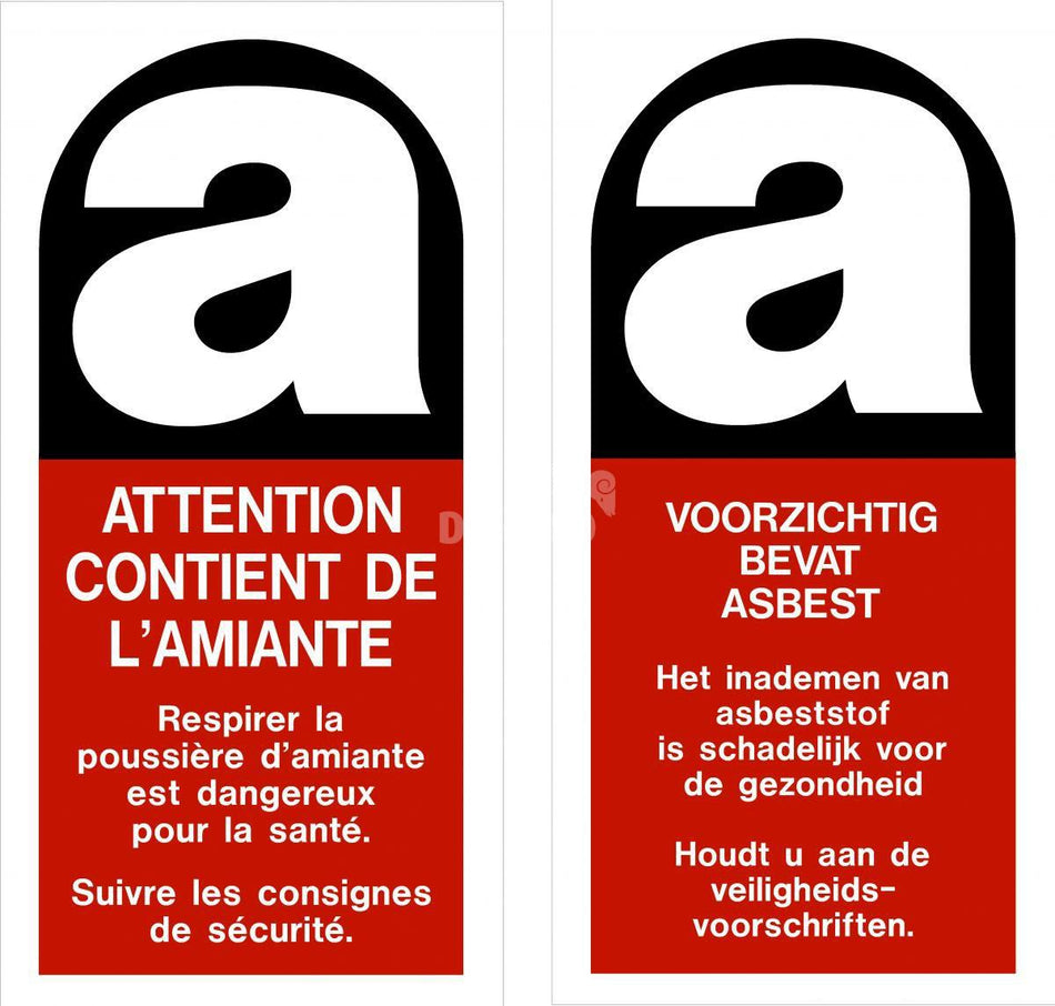 Aufkleber „Asbest“ 25x50 mm pro 100 Stück