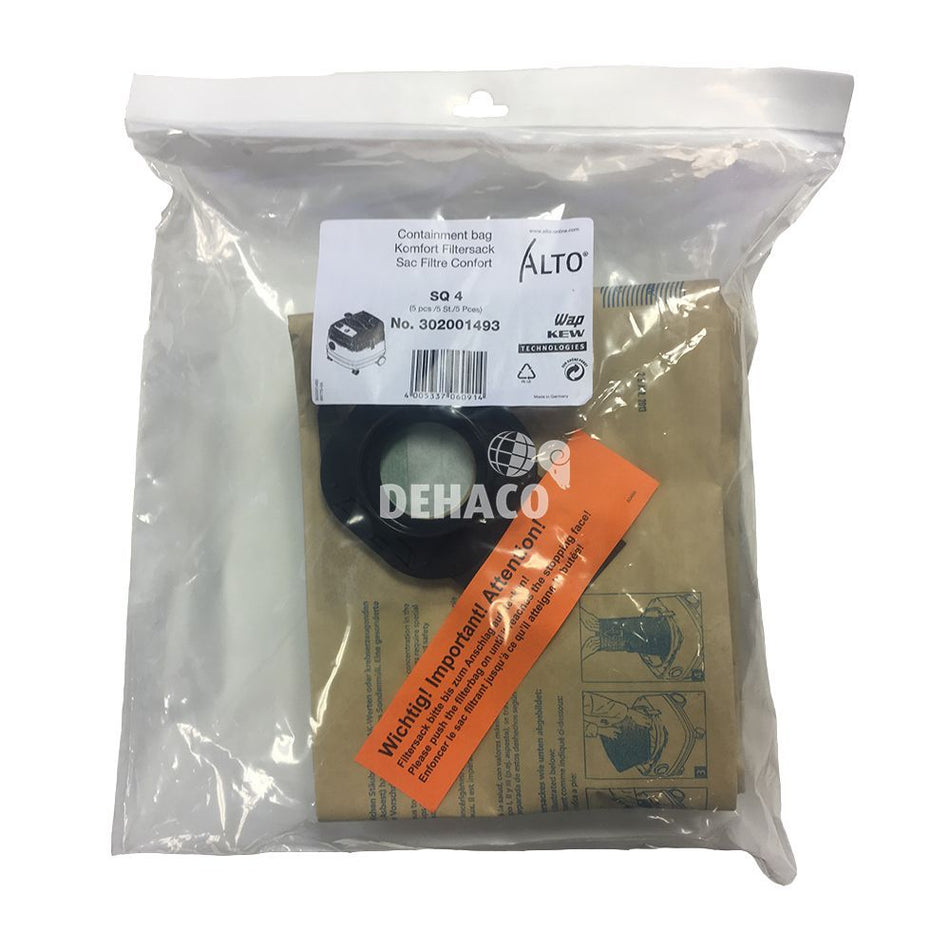 Staubsaugerbeutel Papier für Nilfisk Wap SQ450/SQ400, 5 Stück