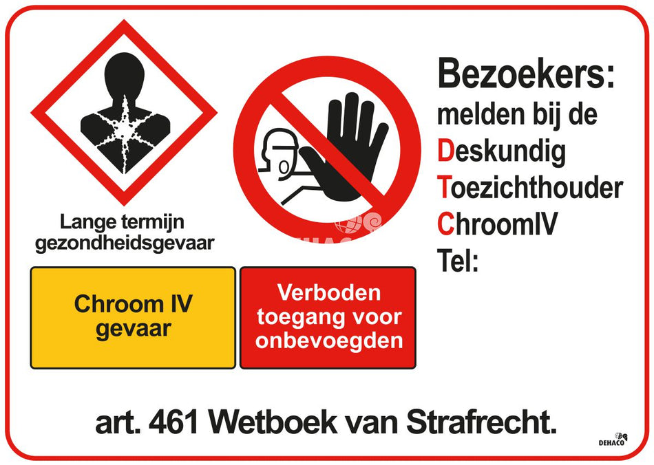 Warnschild Chrom-6 49x65 cm